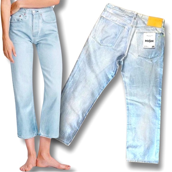 rag & bone Denim - Rag & Bone Maya High-Rise Ankle Straight Jean Raven Foil